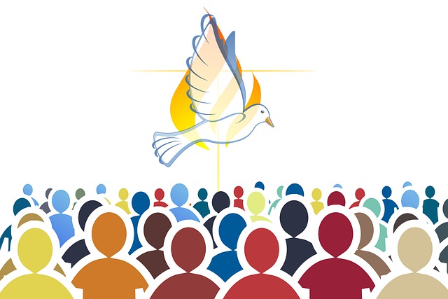 Esprit de Saint qui inspire une foule
